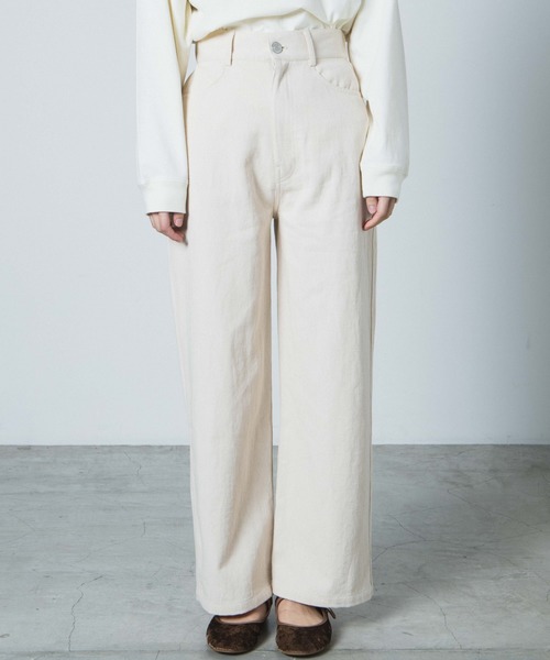 WEGO（ウィゴー）の「WEGO/レースアップカラーストレートパンツ（チノパンツ・レディース・ブラウン/オフホワイト・FREE）」の9枚目の写真