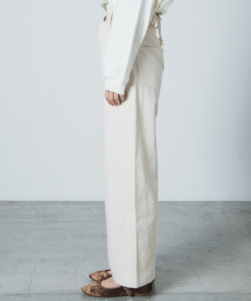 WEGO（ウィゴー）の「WEGO/レースアップカラーストレートパンツ（チノパンツ・レディース・ブラウン/オフホワイト・FREE）」の10枚目の写真