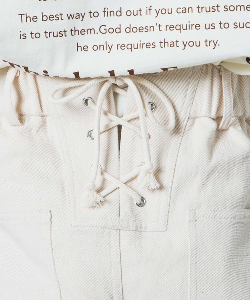 WEGO（ウィゴー）の「WEGO/レースアップカラーストレートパンツ（チノパンツ・レディース・ブラウン/オフホワイト・FREE）」の12枚目の写真