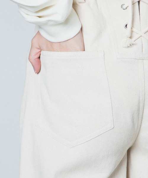 WEGO（ウィゴー）の「WEGO/レースアップカラーストレートパンツ（チノパンツ・レディース・ブラウン/オフホワイト・FREE）」の14枚目の写真