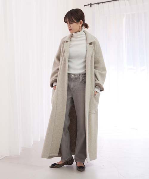 Rouge vif（ルージュヴィフ）の「Wフェイスジャージーコート（その他アウター・レディース・ベージュ・フリー）」の2枚目の写真