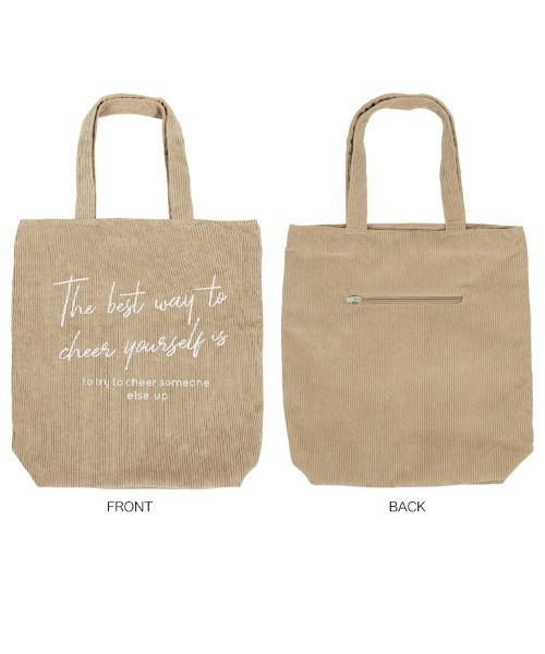 KOBE LETTUCE（コウベレタス）の「グラフィックロゴコーデュロイトートバッグ（トートバッグ・レディース・ベージュ/ネイビー/グレー/レッド/キャメル・FREE）」の16枚目の写真