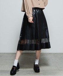 WEGO | WEGO/フェイクレザーシアーラインプリーツスカート(スカート)