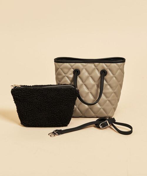 BEAUTY&YOUTH UNITED ARROWS（ビューティーアンドユースユナイテッドアローズ）の「BY∴ キルティングインポーチトートバッグ -3WAY- о（トートバッグ・レディース・ブラック/グレー/モカ・FREE）」の8枚目の写真