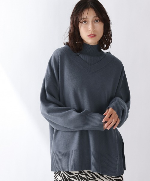 LOWRYS FARM（ローリーズファーム）の「ｍａｎｙｗａｙ２Ｐニット　917458（ニット/セーター・レディース・ブルー/ブラック/アイボリー・FREE）」の7枚目の写真