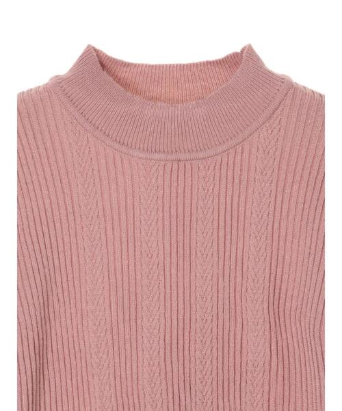 earth music&ecology（アースミュージックアンドエコロジー）の「ハイネック柄入りニットプルオーバー ＊（ニット/セーター・レディース・ブラウン/サックスブルー/ピンク/アイボリー/キャメル/ダークネイビー・S/M）」の13枚目の写真