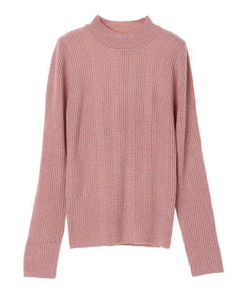 earth music&ecology（アースミュージックアンドエコロジー）の「ハイネック柄入りニットプルオーバー ＊（ニット/セーター・レディース・ブラウン/サックスブルー/ピンク/アイボリー/キャメル/ダークネイビー・S/M）」の17枚目の写真