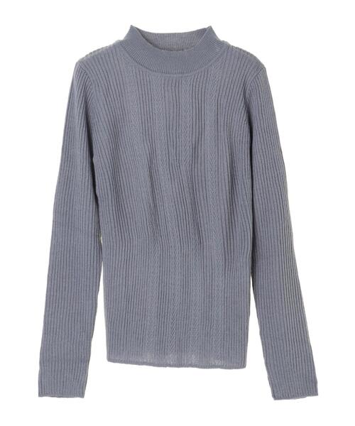 earth music&ecology（アースミュージックアンドエコロジー）の「ハイネック柄入りニットプルオーバー ＊（ニット/セーター・レディース・ブラウン/サックスブルー/ピンク/アイボリー/キャメル/ダークネイビー・S/M）」の20枚目の写真