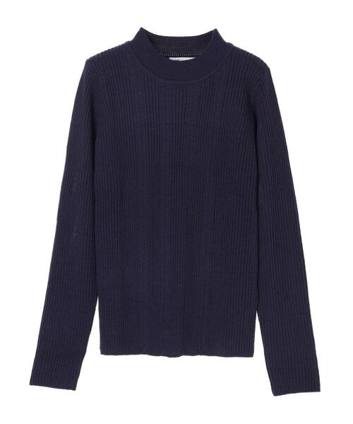 earth music&ecology（アースミュージックアンドエコロジー）の「ハイネック柄入りニットプルオーバー ＊（ニット/セーター・レディース・ブラウン/サックスブルー/ピンク/アイボリー/キャメル/ダークネイビー・S/M）」の21枚目の写真