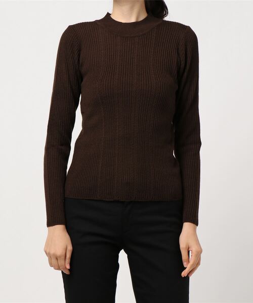 earth music&ecology（アースミュージックアンドエコロジー）の「ハイネック柄入りニットプルオーバー ＊（ニット/セーター・レディース・ブラウン/サックスブルー/ピンク/アイボリー/キャメル/ダークネイビー・S/M）」の10枚目の写真