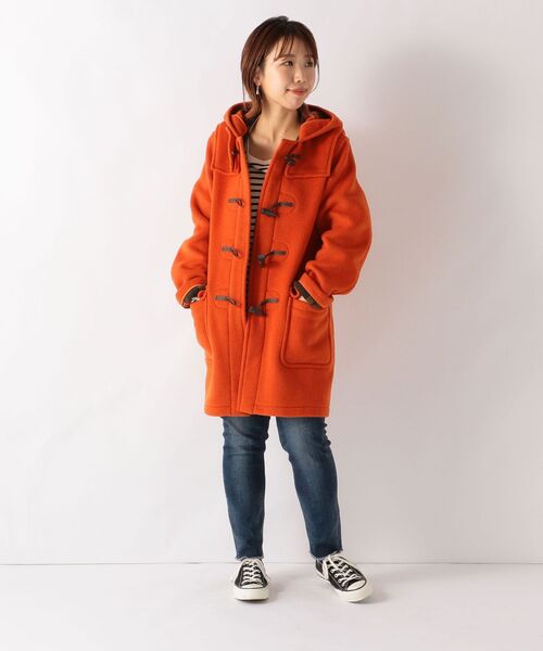 LONDON TRADITION 赤 オレンジ ロング丈 ダッフルコート セール】 【SHIPS any別注】LONDON TRADITION: リラックスダッフル