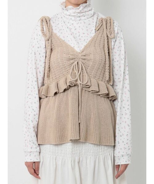 merry jenny（メリージェニー）の「ドロストティアードニットビスチェ（ニット/セーター・レディース・グレー/ブラック/ベージュ・FREE）」の16枚目の写真