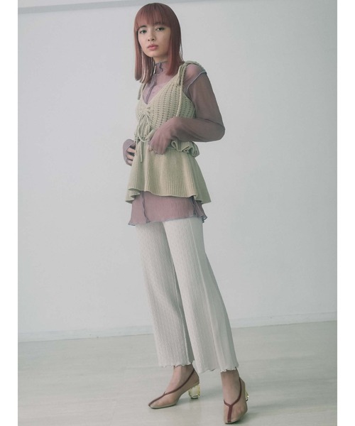 merry jenny（メリージェニー）の「ドロストティアードニットビスチェ（ニット/セーター・レディース・グレー/ブラック/ベージュ・FREE）」の5枚目の写真