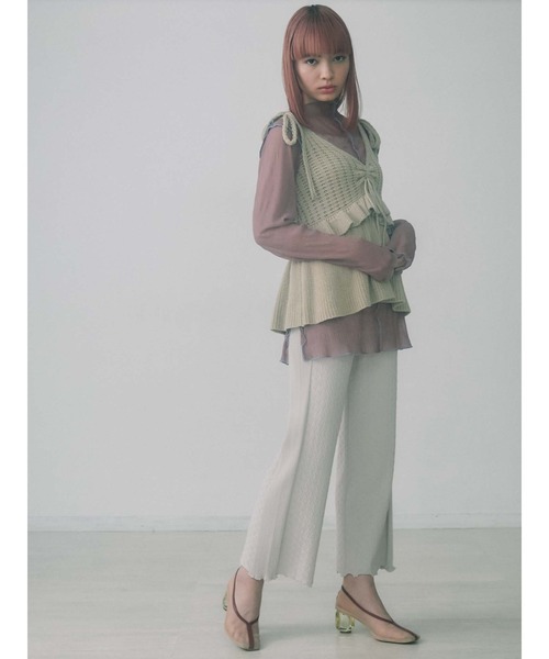 merry jenny（メリージェニー）の「ドロストティアードニットビスチェ（ニット/セーター・レディース・グレー/ブラック/ベージュ・FREE）」の6枚目の写真