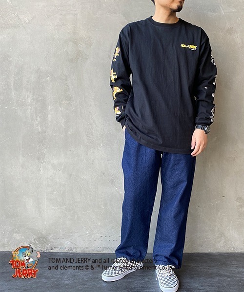 B ONE SOUL（ビーワンソウル）の「【WEB限定】[SEQUENCE BY B-ONE-SOUL/シークエンス] トムとジェリー 袖プリントロンT（Tシャツ/カットソー・レディース・ホワイト/グリーン/ブラック・XL/M/L）」の4枚目の写真