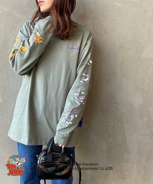 B ONE SOUL（ビーワンソウル）の「【WEB限定】[SEQUENCE BY B-ONE-SOUL/シークエンス] トムとジェリー 袖プリントロンT（Tシャツ/カットソー・レディース・ホワイト/グリーン/ブラック・XL/M/L）」の16枚目の写真