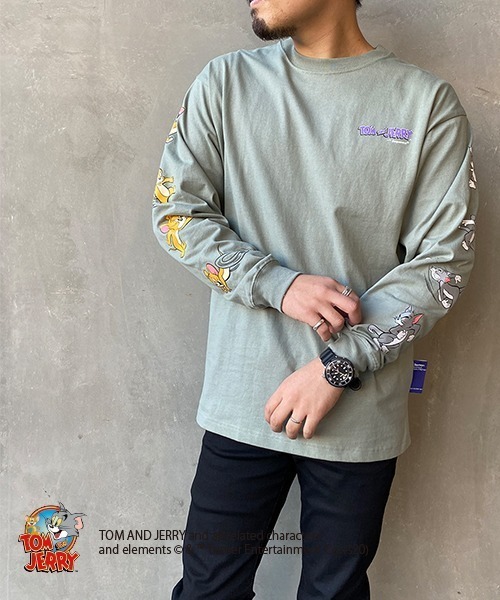 B ONE SOUL（ビーワンソウル）の「【WEB限定】[SEQUENCE BY B-ONE-SOUL/シークエンス] トムとジェリー 袖プリントロンT（Tシャツ/カットソー・レディース・ホワイト/グリーン/ブラック・XL/M/L）」の10枚目の写真