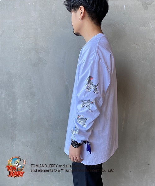 B ONE SOUL（ビーワンソウル）の「【WEB限定】[SEQUENCE BY B-ONE-SOUL/シークエンス] トムとジェリー 袖プリントロンT（Tシャツ/カットソー・レディース・ホワイト/グリーン/ブラック・XL/M/L）」の7枚目の写真