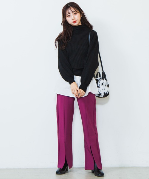WEGO（ウィゴー）の「WEGO/【ZOZOTOWN&一部店舗限定】ハイネックボリュームセーター（ニット/セーター・レディース・ホワイト/ブラック/ブルー/ブラウン・FREE）」の10枚目の写真