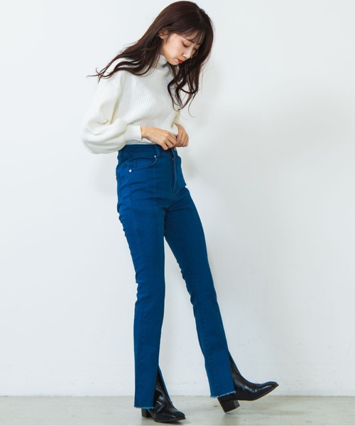 WEGO（ウィゴー）の「WEGO/【ZOZOTOWN&一部店舗限定】ハイネックボリュームセーター（ニット/セーター・レディース・ホワイト/ブラック/ブルー/ブラウン・FREE）」の8枚目の写真
