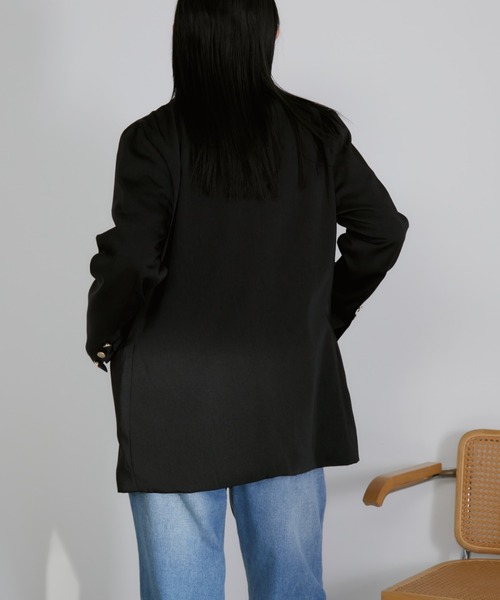 Aunt Marie's(アントマリーズ)の「ダブルテーラードジャケット(テーラードジャケット・レディース・ネイビー/ブラック/ブラウン/アイボリー/グレー・FREE)」の13枚目の写真