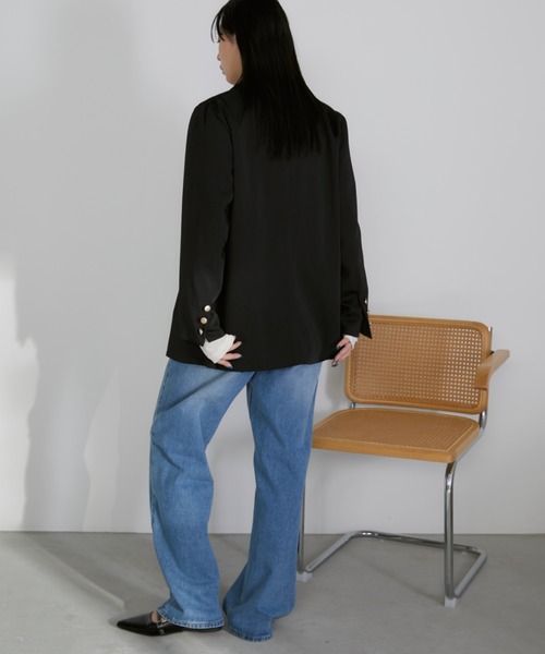 Aunt Marie's(アントマリーズ)の「ダブルテーラードジャケット(テーラードジャケット・レディース・ネイビー/ブラック/ブラウン/アイボリー/グレー・FREE)」の19枚目の写真