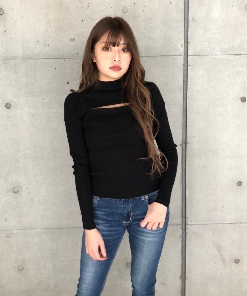 ENVYM(アンビー)の「OPEN FRONT KNIT PO(ニット/セーター・レディース・ホワイト/ブラック・FREE)」の3枚目の写真