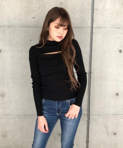 ENVYM(アンビー)の「OPEN FRONT KNIT PO(ニット/セーター・レディース・ホワイト/ブラック・FREE)」の4枚目の写真
