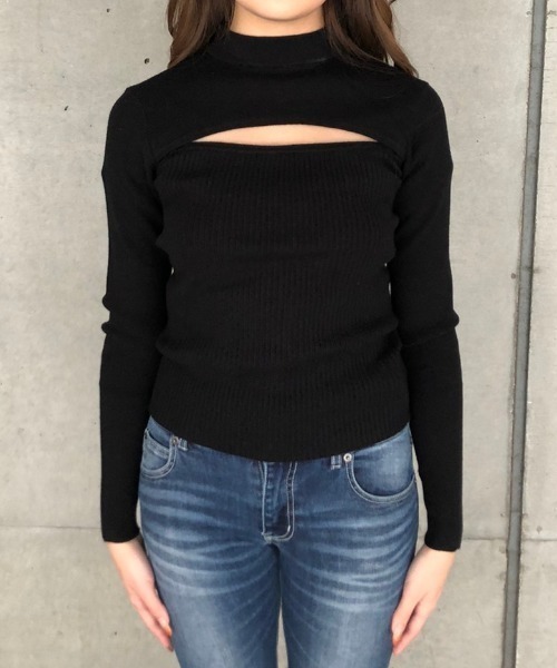 ENVYM(アンビー)の「OPEN FRONT KNIT PO(ニット/セーター・レディース・ホワイト/ブラック・FREE)」の5枚目の写真