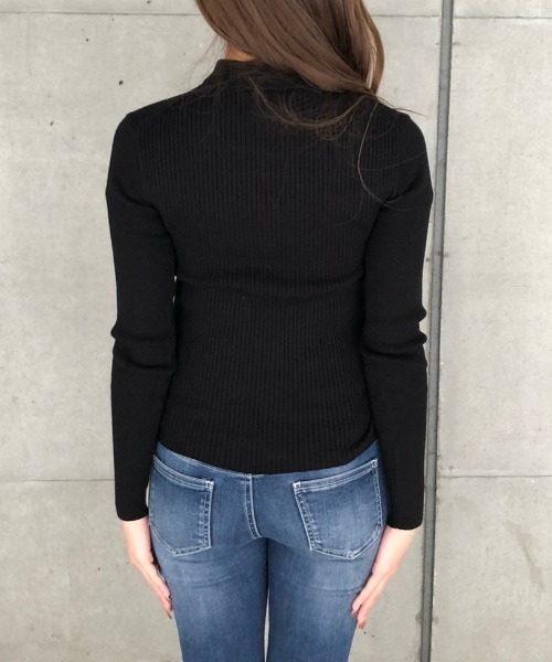 ENVYM(アンビー)の「OPEN FRONT KNIT PO(ニット/セーター・レディース・ホワイト/ブラック・FREE)」の7枚目の写真