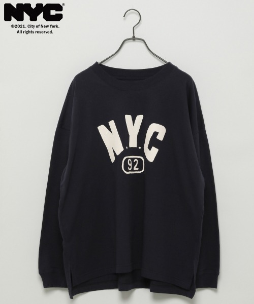 LOWRYS FARM(ローリーズファーム)の「NYCフロントプリントロンT 939600(Tシャツ/カットソー・レディース・ホワイト/オフホワイト/ネイビー・FREE)」の3枚目の写真