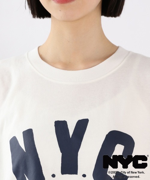 LOWRYS FARM(ローリーズファーム)の「NYCフロントプリントロンT 939600(Tシャツ/カットソー・レディース・ホワイト/オフホワイト/ネイビー・FREE)」の9枚目の写真