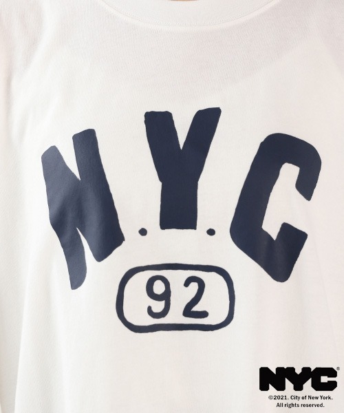 LOWRYS FARM(ローリーズファーム)の「NYCフロントプリントロンT 939600(Tシャツ/カットソー・レディース・ホワイト/オフホワイト/ネイビー・FREE)」の5枚目の写真