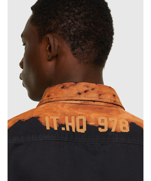 DIESEL（ディーゼル）の「メンズ シャツ ブリーチ プリント コットン