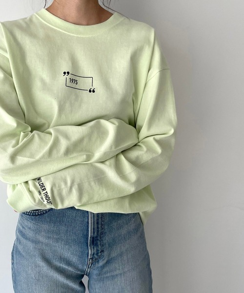 CANAL JEAN（キャナルジーン）の「1975 TOKYO(1975 トーキョー) "STREET PHOTO"ロングTシャツ（Tシャツ/カットソー・レディース・ホワイト/ライム/エメラルド・LARGE/X-LARGE）」の14枚目の写真