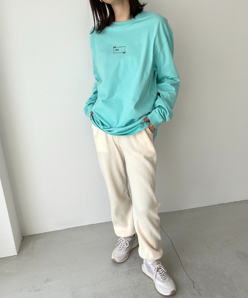 CANAL JEAN（キャナルジーン）の「1975 TOKYO(1975 トーキョー) "STREET PHOTO"ロングTシャツ（Tシャツ/カットソー・レディース・ホワイト/ライム/エメラルド・LARGE/X-LARGE）」の6枚目の写真