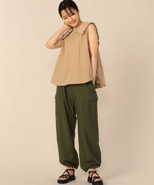 Rie Miller（リエミラー）の「ワイドシルエットカーゴパンツ（カーゴパンツ・レディース・オリーブ/キナリ・2/1）」の21枚目の写真