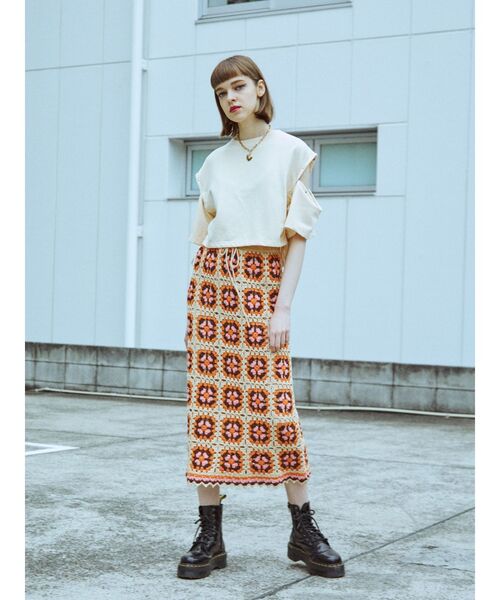 完売！大人気！jouetieジュエティ カラークロシェスカート コットン100 完売！大人気！jouetieジュエティ カラークロシェスカート
