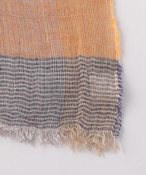 THE STATION STORE（ザ ステーション ストア）の「＜closet story＞マルチボーダー ストール（ストール/ショール・レディース・ネイビー/オリーブ・FREE）」の5枚目の写真