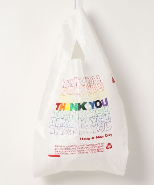 OPEN EDITIONS（オープンエディションズ）の「【OPEN EDITIONS/オープンエディションズ】エコバッグ　トートバッグ（エコバッグ/サブバッグ・レディース・ホワイト×イエロー/ホワイト/ホワイト×レッド/ホワイト×ブルー/ブラック×ゴールド/ブラック・FREE）」の2枚目の写真