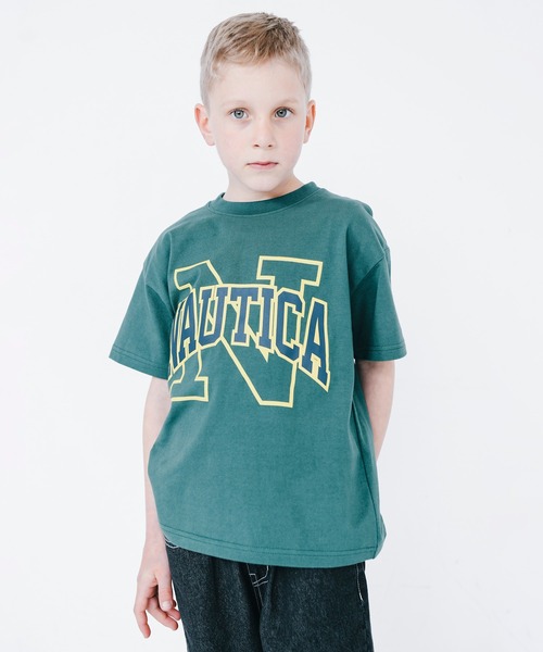 NAUTICA(ノーティカ)の「【NAUTICA/ノーティカ】カレッジロゴ「N」Tシャツ(Tシャツ/カットソー・キッズ・オフホワイト/グリーン/杢グレー・100cm/110cm/120cm/130cm/140cm/150cm)」の8枚目の写真
