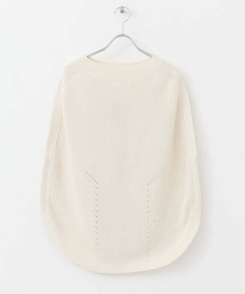 KBF+（ケービーエフプラス）の「KBF+　チュニックニットベスト（ベスト・レディース・ライトブルー/アイボリー/ライトカーキ・ONE）」の11枚目の写真