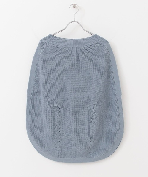 KBF+（ケービーエフプラス）の「KBF+　チュニックニットベスト（ベスト・レディース・ライトブルー/アイボリー/ライトカーキ・ONE）」の9枚目の写真