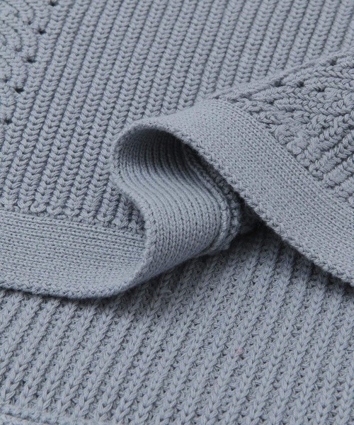 KBF+（ケービーエフプラス）の「KBF+　チュニックニットベスト（ベスト・レディース・ライトブルー/アイボリー/ライトカーキ・ONE）」の5枚目の写真