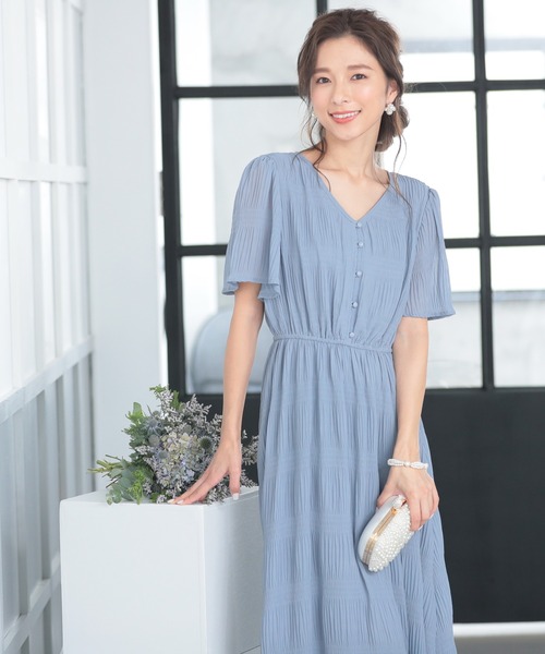 しわプリーツ Vネック ロングワンピース ドレス Kana カナ のファッション通販 Zozotown