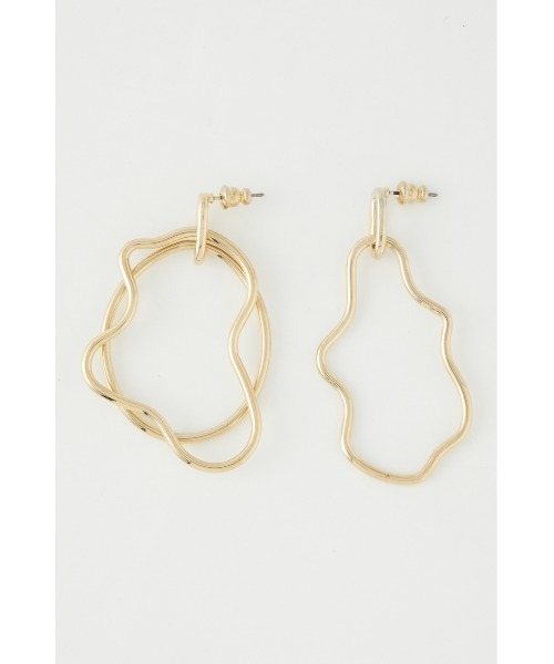 SLY（スライ）の「ABSTRACT HOOP P/EARRING（ピアス（両耳用）・レディース・シルバー/ゴールド・FREE）」の2枚目の写真