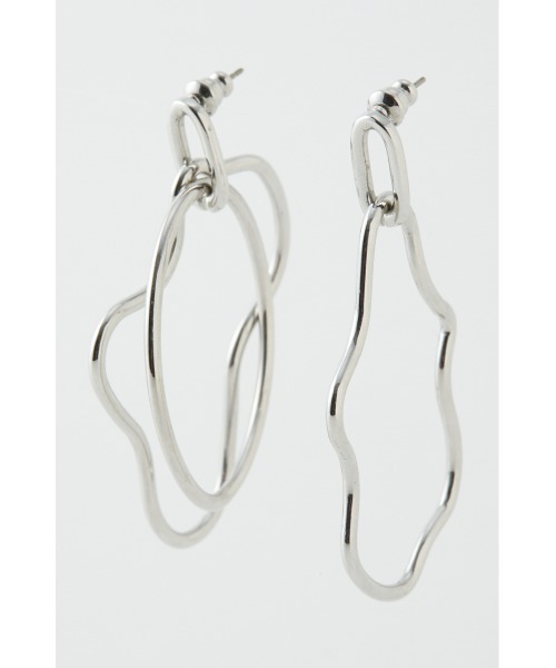 SLY（スライ）の「ABSTRACT HOOP P/EARRING（ピアス（両耳用）・レディース・シルバー/ゴールド・FREE）」の3枚目の写真