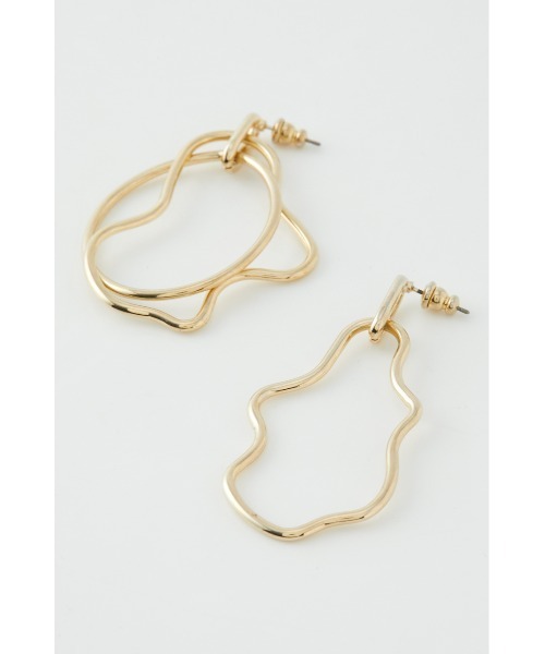 SLY（スライ）の「ABSTRACT HOOP P/EARRING（ピアス（両耳用）・レディース・シルバー/ゴールド・FREE）」の8枚目の写真