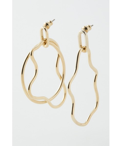 SLY（スライ）の「ABSTRACT HOOP P/EARRING（ピアス（両耳用）・レディース・シルバー/ゴールド・FREE）」の13枚目の写真