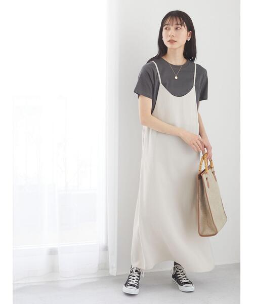 Green Parks(グリーンパークス)の「バックVネックキャミワンピース*(ワンピース・レディース・ブラック/ライトベージュ/パープル・FREE)」の22枚目の写真